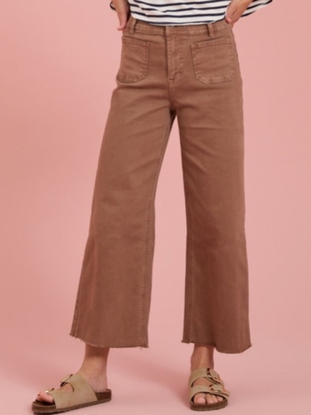 Women's Mica Super High Rise Wide Crop Jeans Rust Size 31